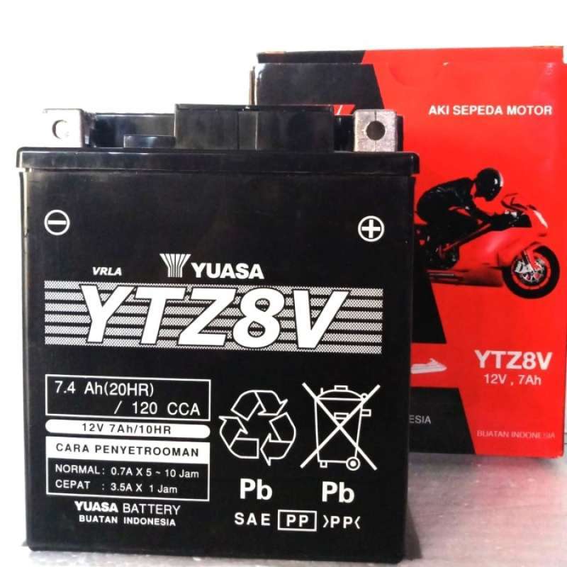 Promo Aki Motor Yuasa Ytz8V Motor Honda Cbr 250Rr Yamaha R25 Diskon 23%