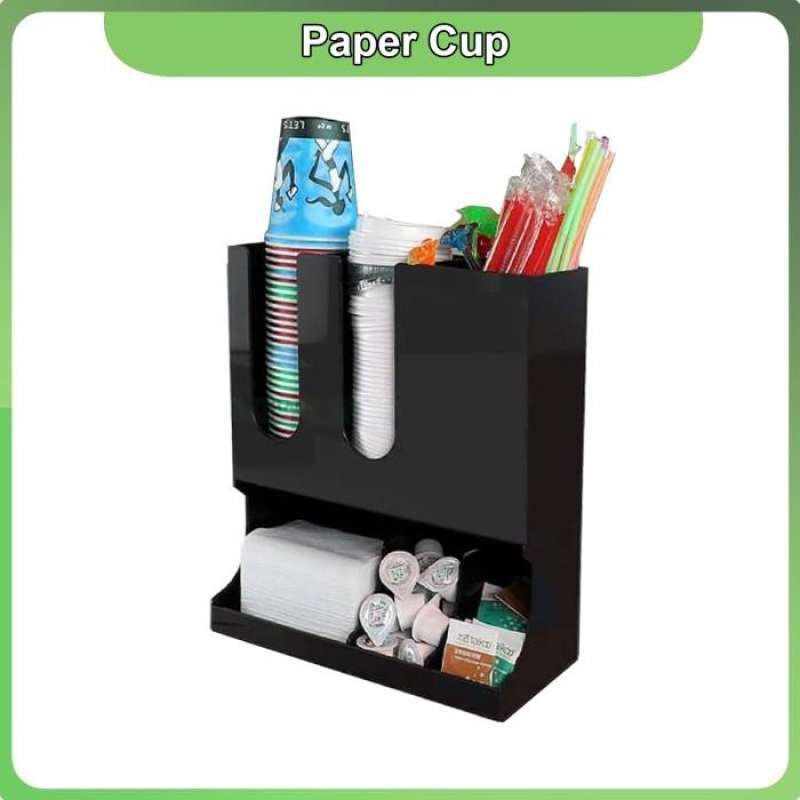 Jual Rak Akrilik Paper Cup Holder Sederhana Complete Model D Hitam di