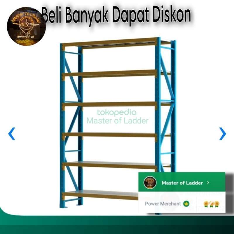 Promo Shelving Steel Rak 6 Tingkat Heavy Duty Krisbow Rak Gudang 500 Kg