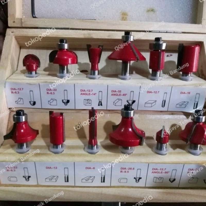 Promo Mata pisau profil kayu set 12 pc - Router bit set Diskon 33% di ...