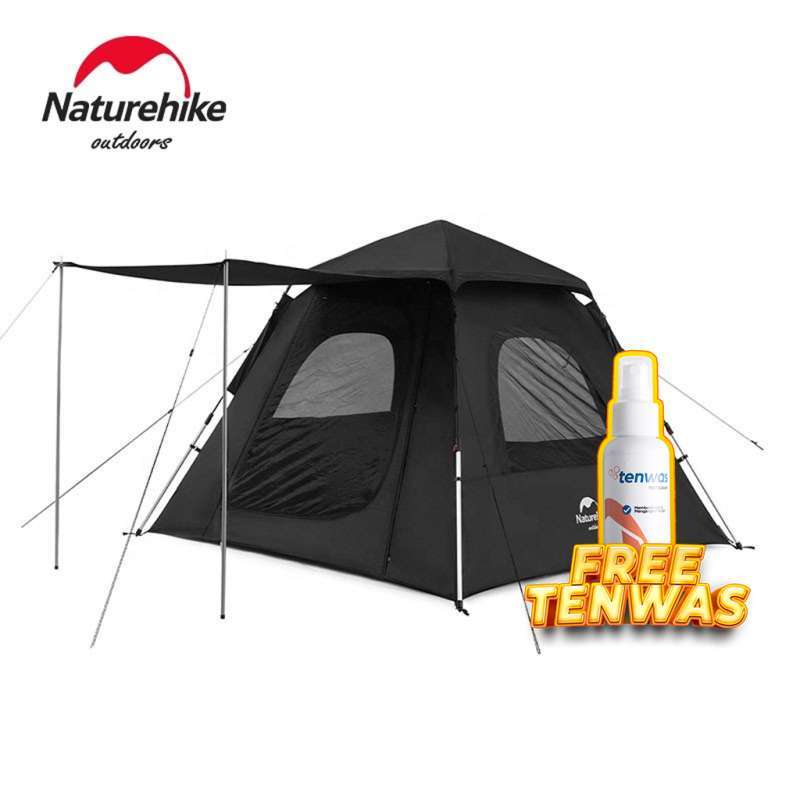 Naturehike Ango Tenda Pop-up Automatica Per 3 Persone, 210x210x165cm, Impermeabile E Anti-UV, Con Tettoia Opzionale, Per Campeggio E Famiglia