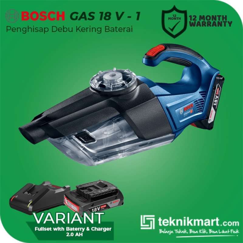 Promo Bosch Cordless Dry Vacuum Cleaner 18Volt Gas 18 V1 (Unit Only) Termurah FULLSET 2.0 AH