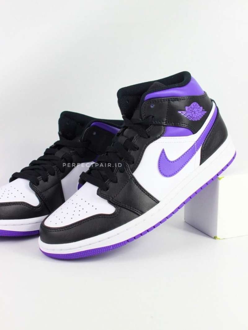 black white purple jordans