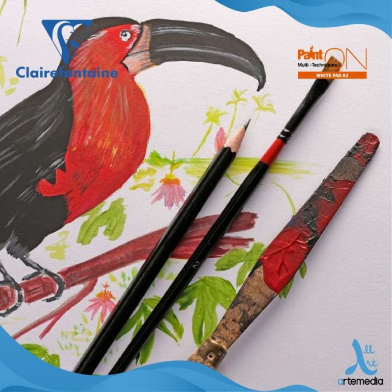 Clairefontaine Paint'On Mixed Media Pad 50 Sheets 17.6x25cm 250gsm Acid-Free For Acrylic Watercolor Ink - View #11