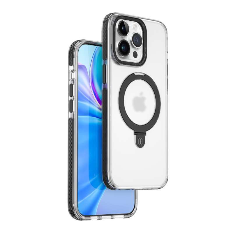 Jual Case iPhone 15 / Plus / Pro / Pro Max WiWU Geek 3 in 1 Foldable Stand MagSafe Casing