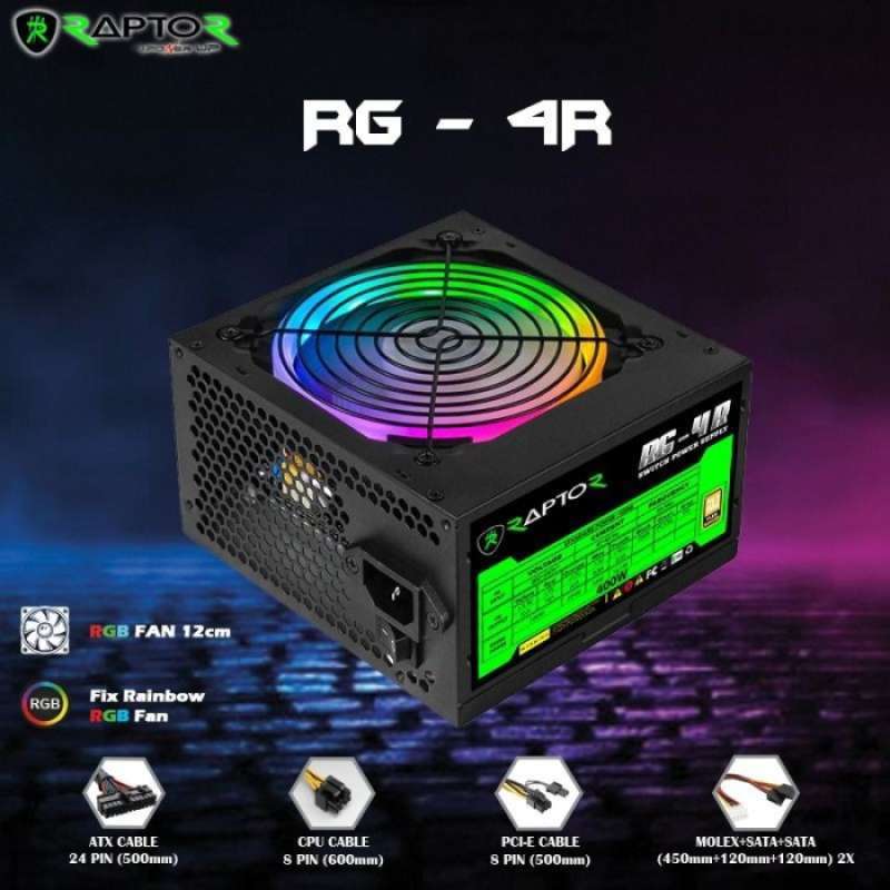 Psu R400 Jual PSU RAPTOR RG-4R 400w - RGB POWER SUPPLY 400 watt RG - 4R di ...
