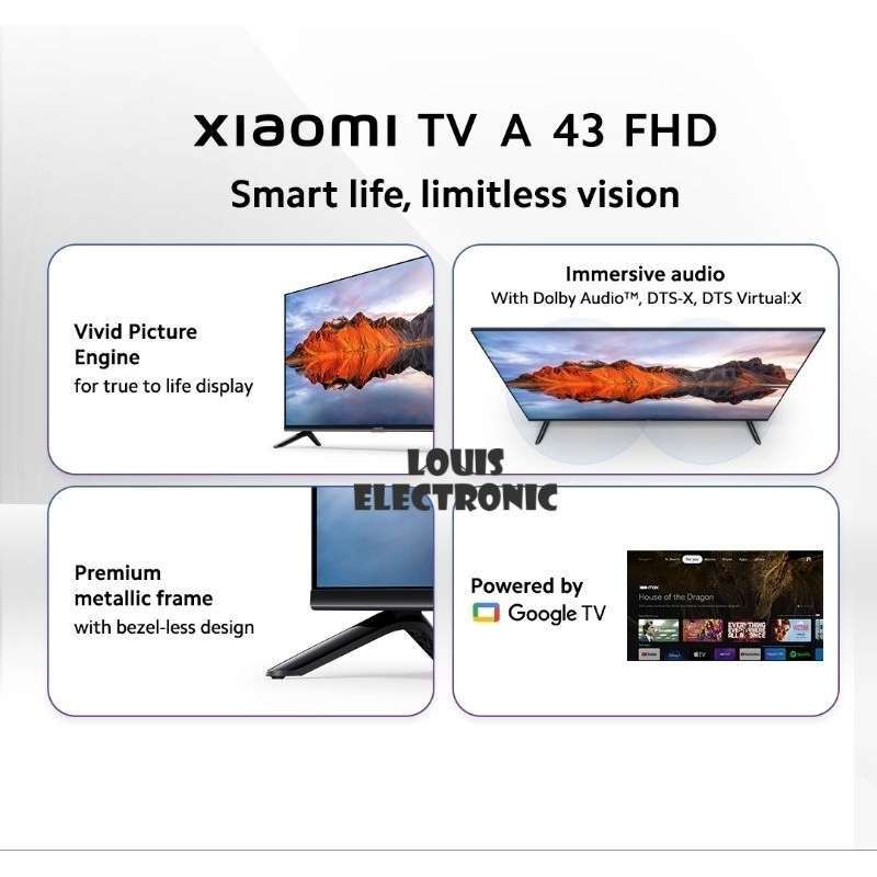 Jual Xiaomi Smart Tv 43 Inch Tv Digital Google Tv ( Khusus Medan ) Di ...