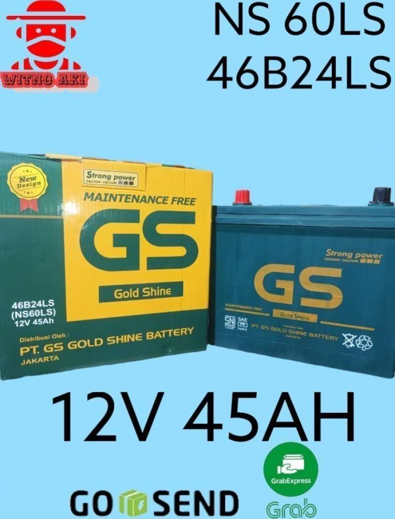 Promo aki mobil mitsubishi grandis gs mf ns60ls 12v45ah 46b24ls Diskon