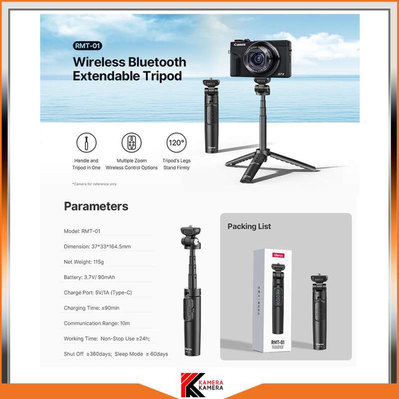 Ulanzi Treppiede Selfie Stick Quad 180cm – Con Telecomando Bluetooth, Rotazione 360° E Supporto A 4 Punti, In Alluminio Per IPhone E Android