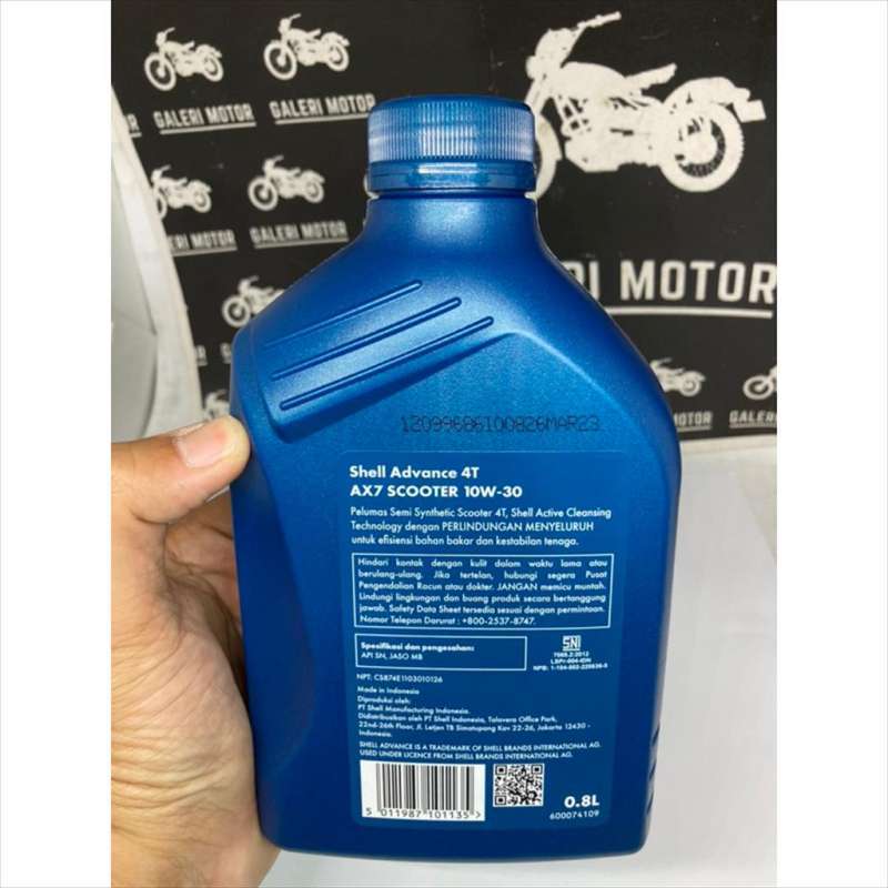 Oli Shell Ax7 Jual oli shell ax7 matic 10W-30 800ml original shell Oli shell ax7 ...
