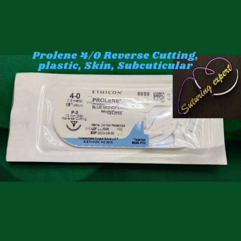 Jual Prolene 4/0 8689 Reverse Cutting ( Monofilament , Plastic, Skin ...