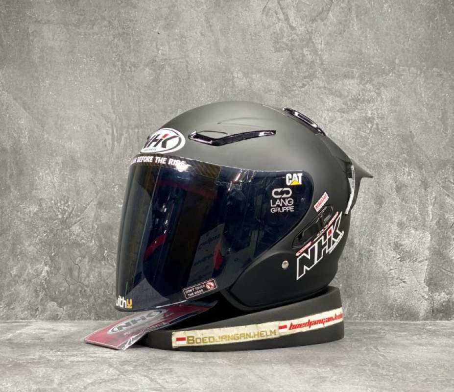 Promo Paket Ganteng Nhk Helm R1 Solid Black Doff Half Face Double