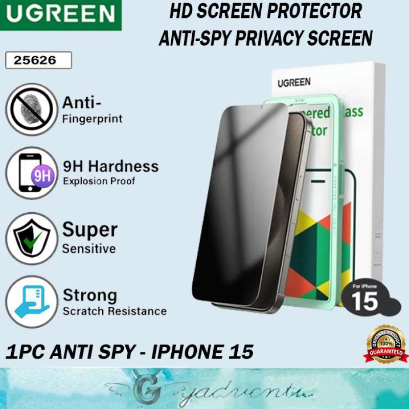 UGREEN Antigores Tempered Glass iPhone 15 Pro Max Anti Gores Screen Guard  Protector Pelindung Layar Screenguard iPhone 15 Reguler iP15 Pro Max - Main Image