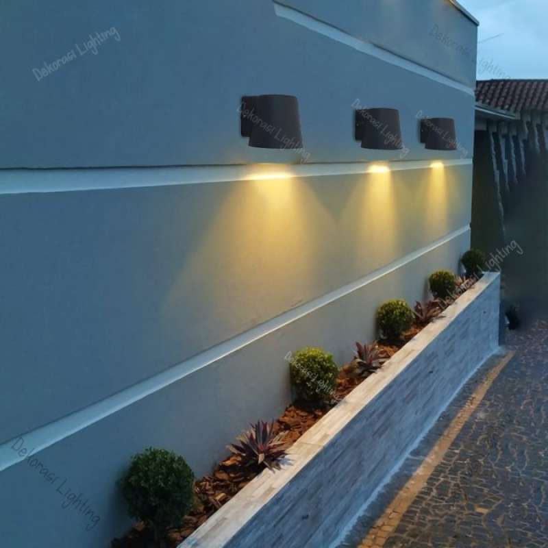Promo Lampu dinding taman bulat waterproof minimalis outdoor pagar mr16