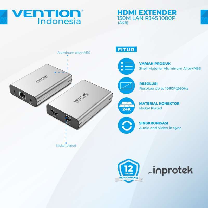 Vention Store Module Jual Vention AFI HDMI Extender via Single LAN RJ45 (Transmitter ...