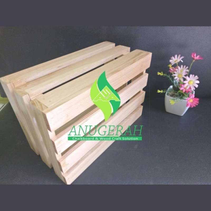 Jual 30X20X15CM MINI WOOD CRATES KOTAK KAYU PETI KAYU JATI BELANDA