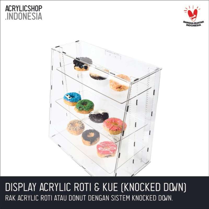 Tempat Display Roti Promo New Display Roti / Kue / Display Acrylic / Akrilik Etalase / Rak ...