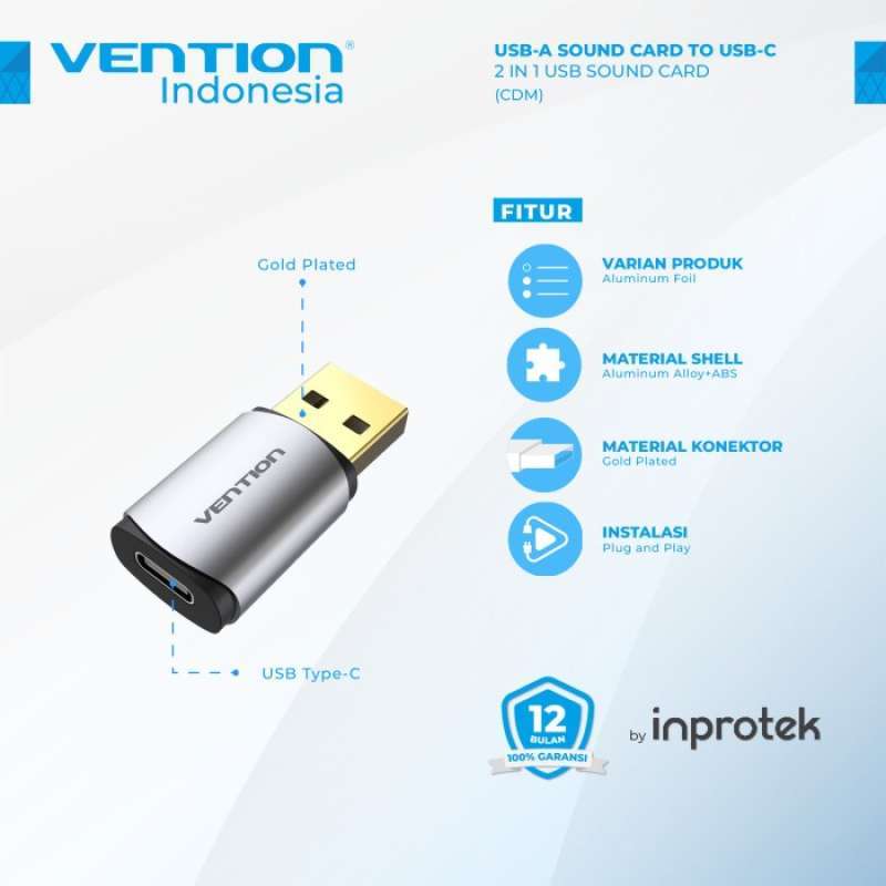 Type Cdm Promo VENTION CDM USB TYPE A TO TYPE C FEMALE EXTERNAL SOUND CARD ...