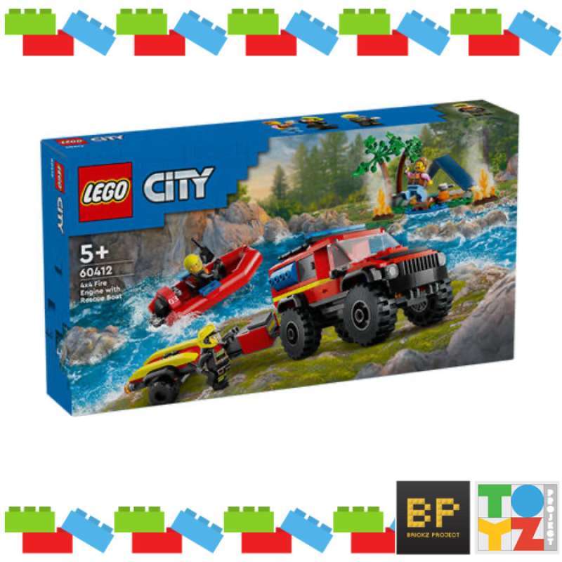 Jual LEGO 60412 City - 4x4 Fire Truck with Rescue Boat di Seller Brickz ...