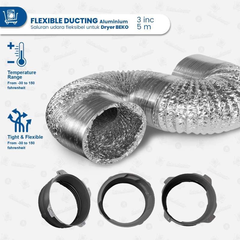 Jual Flexible Ducting Aluminium Saluran Udara Fleksibel Dryer BEKO 3