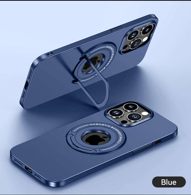 Jual CASING IPHONE 15 PRO MAX CASE STAND RING MAGSAFE MATTE BIRU IP15