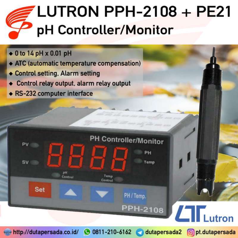 Promo Lutron Pph2108 Ph Controller / Monitor + Ph Electrode Pe21