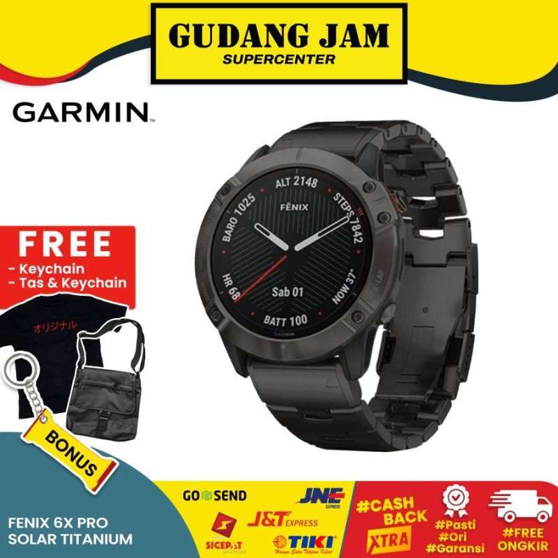 Promo Garmin Fenix 6x Pro Solar Titanium Carbon Gray Dlc Garansi