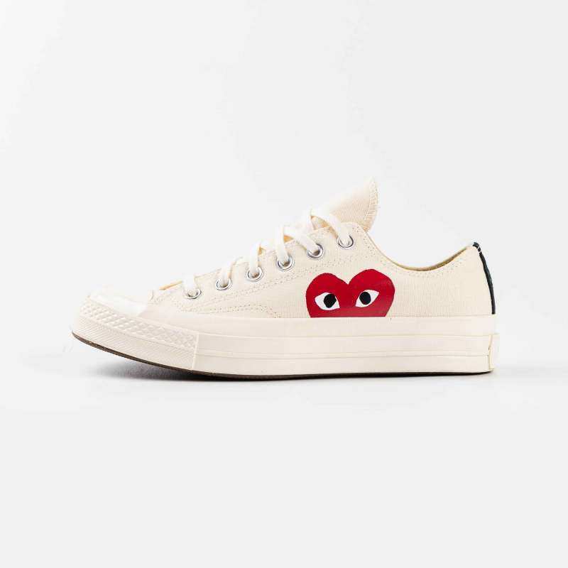 Jual CONVERSE X CDG PLAY LOW BIG HEART WHITE 100 AUTHENTIC 42