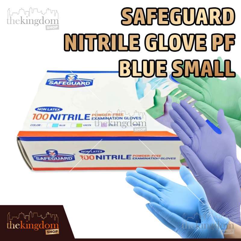 Jual Safeguard Nitrile Gloves /100 Sarung Tangan PF Powder Free