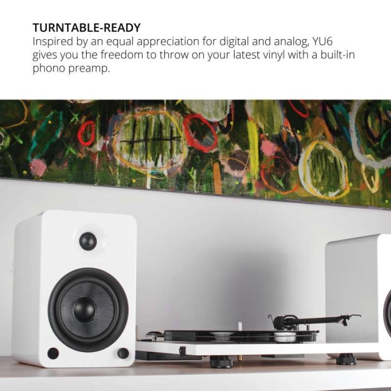 Promo Sale Kanto Yu6 Yu 6 Powered Bookshelf Speaker W/ Phono Pre Amp