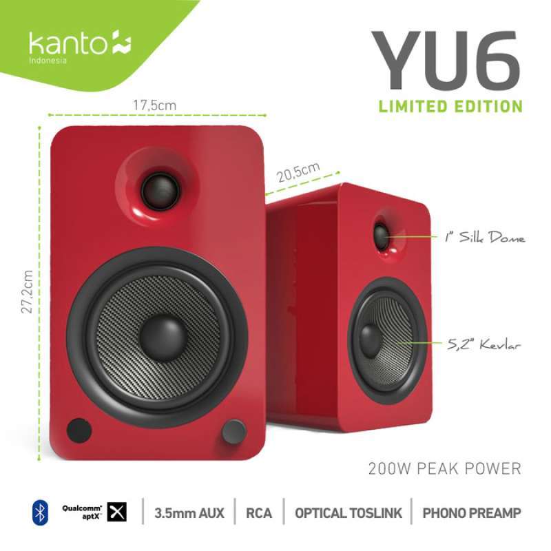 Promo Sale Kanto Yu6 Yu 6 Powered Bookshelf Speaker W/ Phono Pre Amp