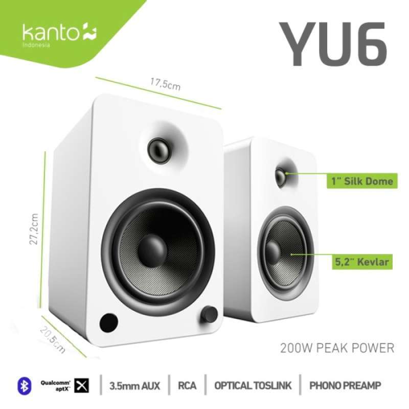 Promo Sale Kanto Yu6 Yu 6 Powered Bookshelf Speaker W/ Phono Pre Amp