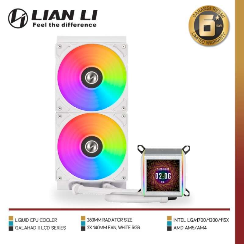 Lilan Fans Jual LIAN LI GALAHAD II LCD 280 | High Performance RGB Fan - Putih di ...