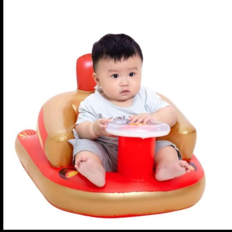 Promo Kursi Duduk Bayi / Sofa Tiup Bayi Untuk Belajar Duduk dan Makan Multicolor Mobil Merah