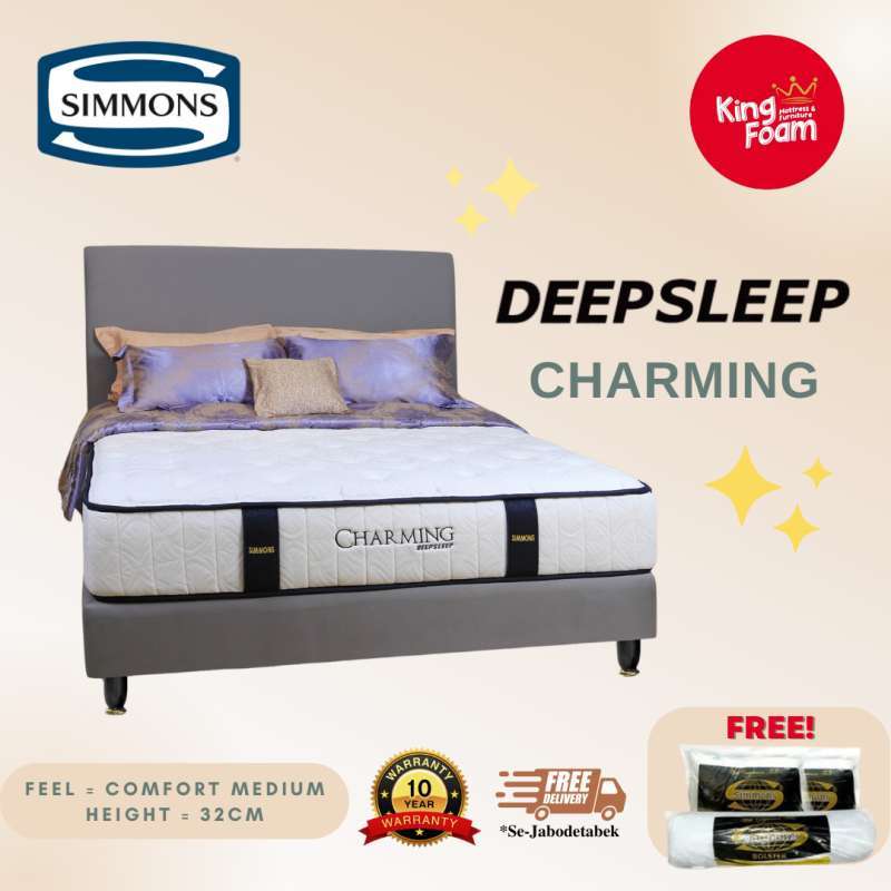 Jual Simmons Charming Semua Ukuran Kasur Springbed (Full SET) HB Porto