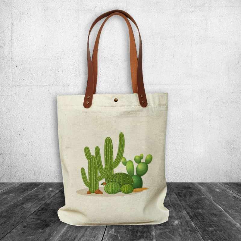 Tote bag Canvas Cactus Series Tote bag Aestethic Tote bag Kuliah Tote bag Custom