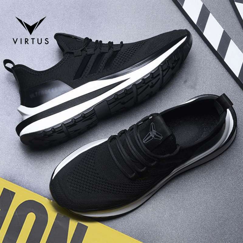 Promo Wlfs Wear 39 - 44 Omega Black Hitam Putih White - Sepatu Sneakers ...