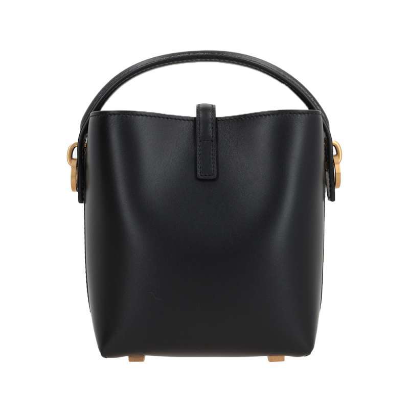 Saint Laurent Le 37 Mini Bucket Bag Shiny Leather Black