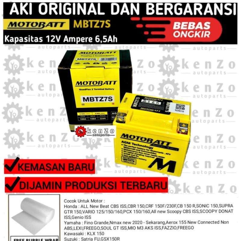 Promo Aki Motor Honda Pcx Adv 150 Aki Adv 160 Motobatt Quadflex Mbtz7s