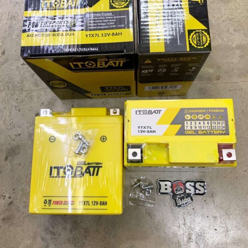 Promo Battery Aki Itobatt Ytx7l 12v 8ah Vespa Sprint Primavera Gts S Lx