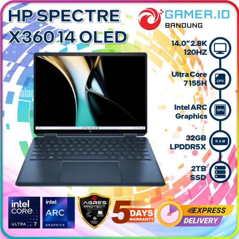 Jual Hp Spectre X360 14 Eu0005tu Core Ultra 7 155h 32gb 2tb 14 2.8k