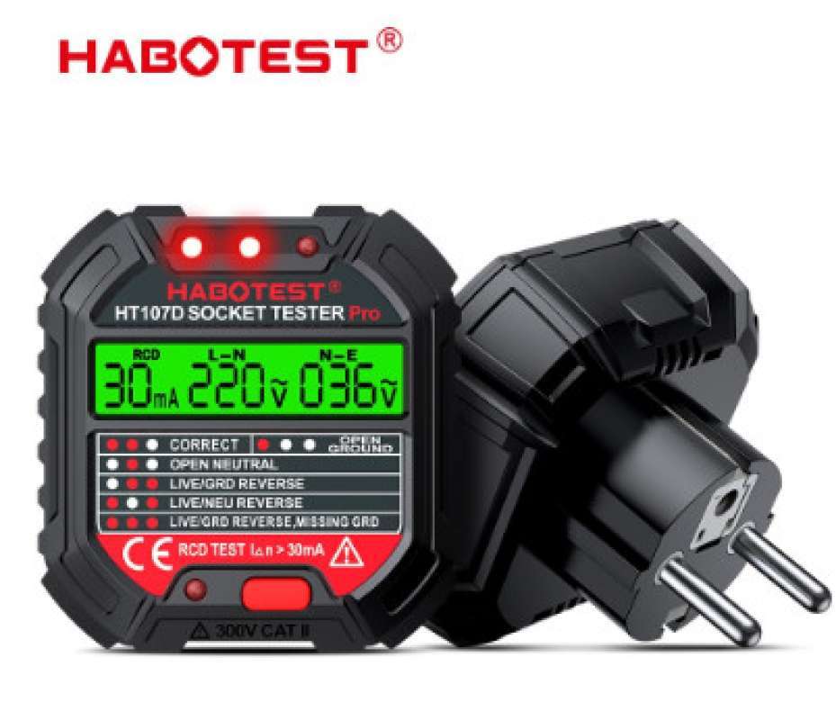 Promo Habotest Ht107d Gfci Socket Tester 48v-250v Earthing Tester ...