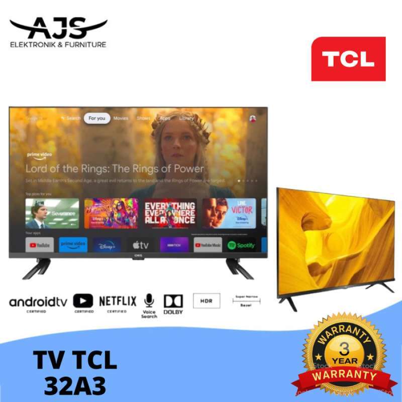 Promo Tcl 32 Inch Android Smart Led Tv Hd Google Ai & Dolby Audio (32a3 ...