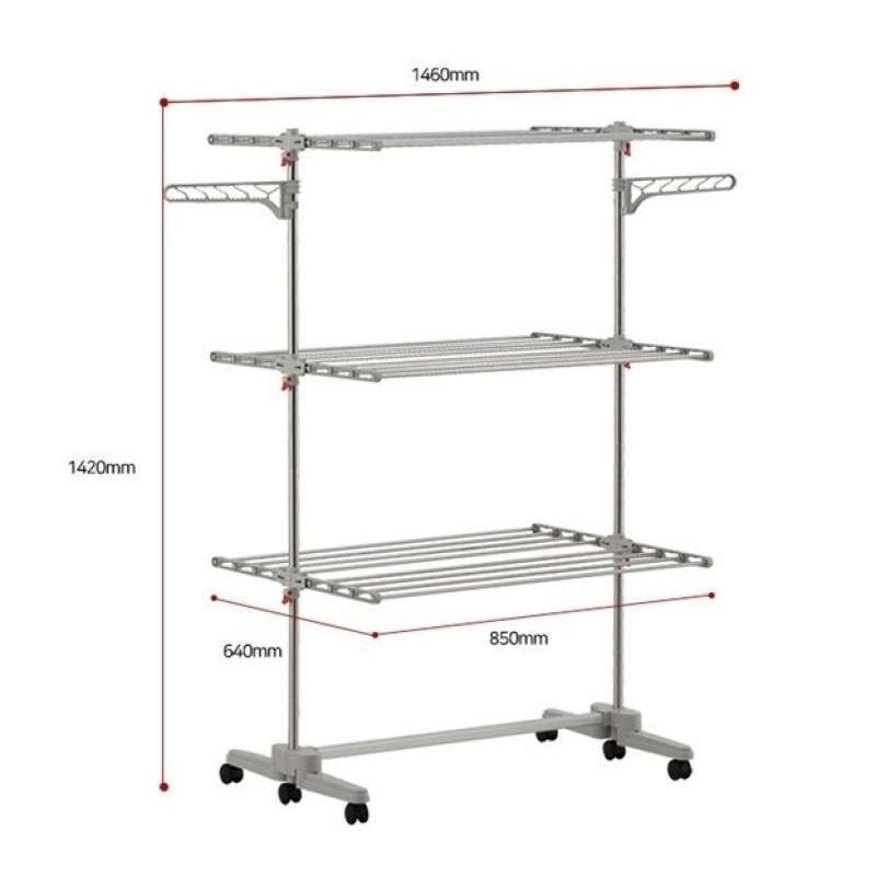 Promo Jemuran Lipat Beroda Neohaus Drying Rack Made In Korea Dusdusan