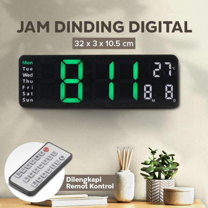 Promo Jam Dinding Digital Led Minimalis Multifungsi Tanggal Timer ...