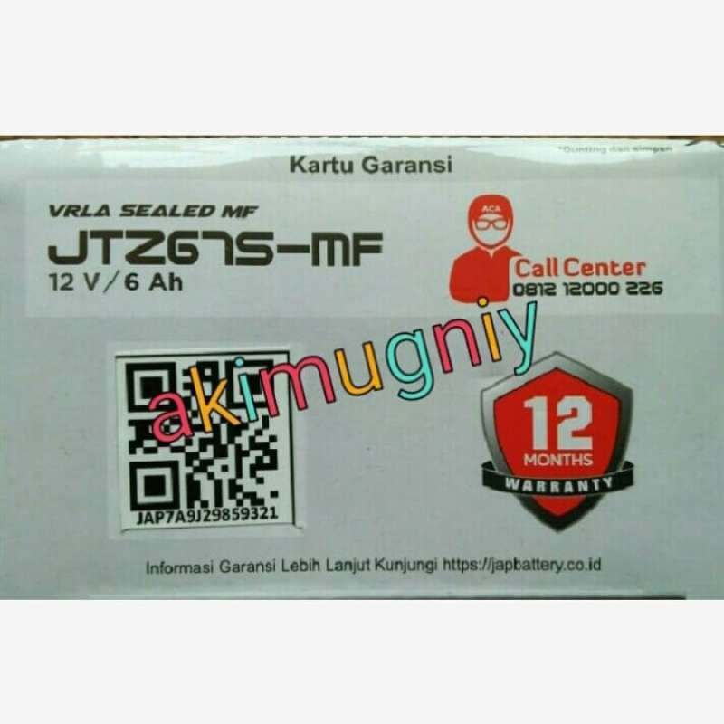 Promo Aki Motor Scoopy Esp Iss Jap Gel Mf 12v 6ah 1 Tahun Diskon 19% Di