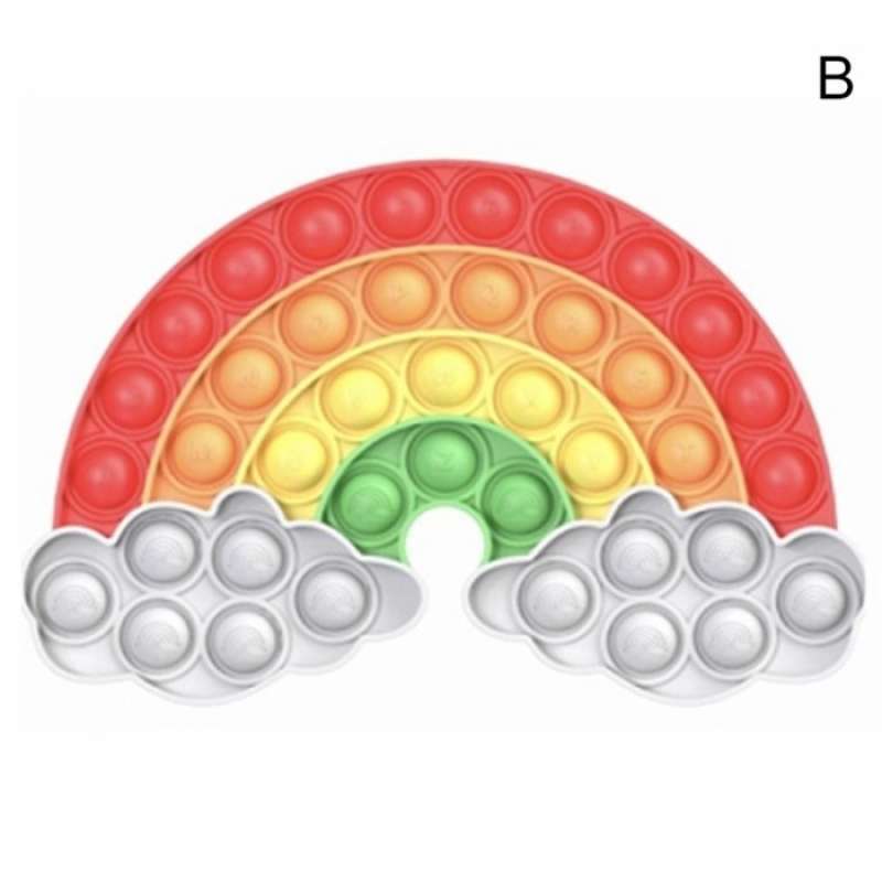 Promo Pop It Rainbow Simple Dimple Pop Its Fidget Toy Tiktok Anti ...