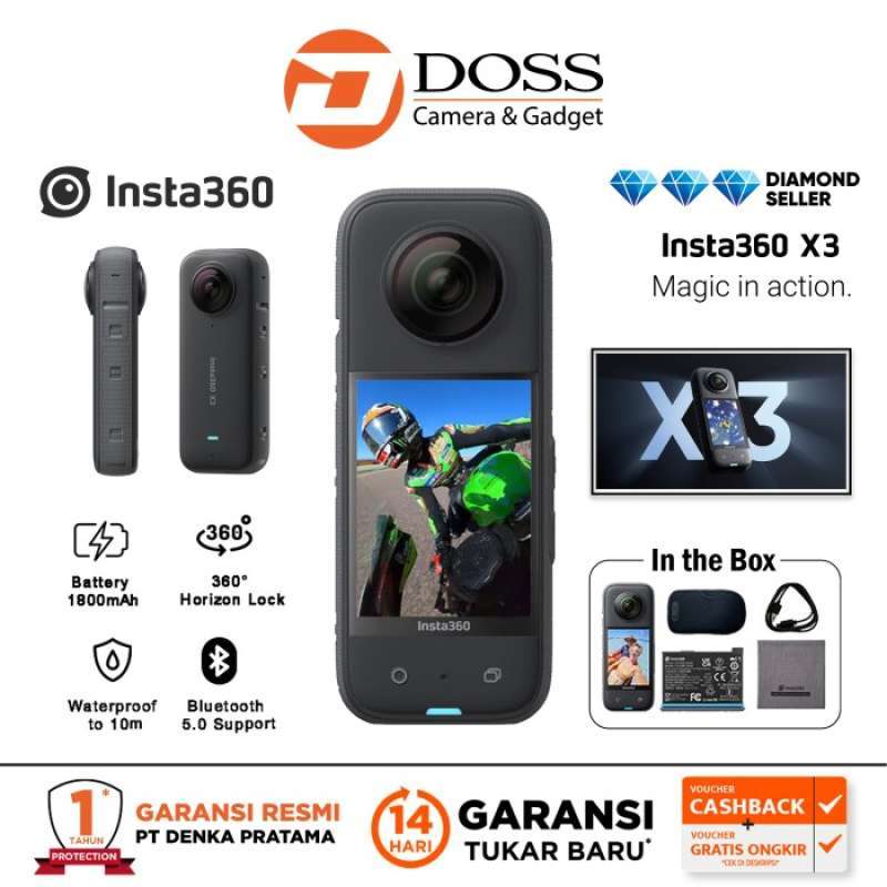 Jual Insta360 One X3 Action Camera Waterproof Insta 360 One X3 Bundle Divecase Di Seller Rumix