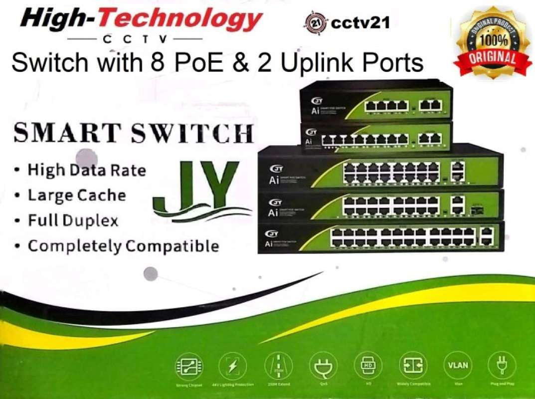 Promo Switch Poe 8 Port + 2 Port Uplink High Technology For Ip Camera ...