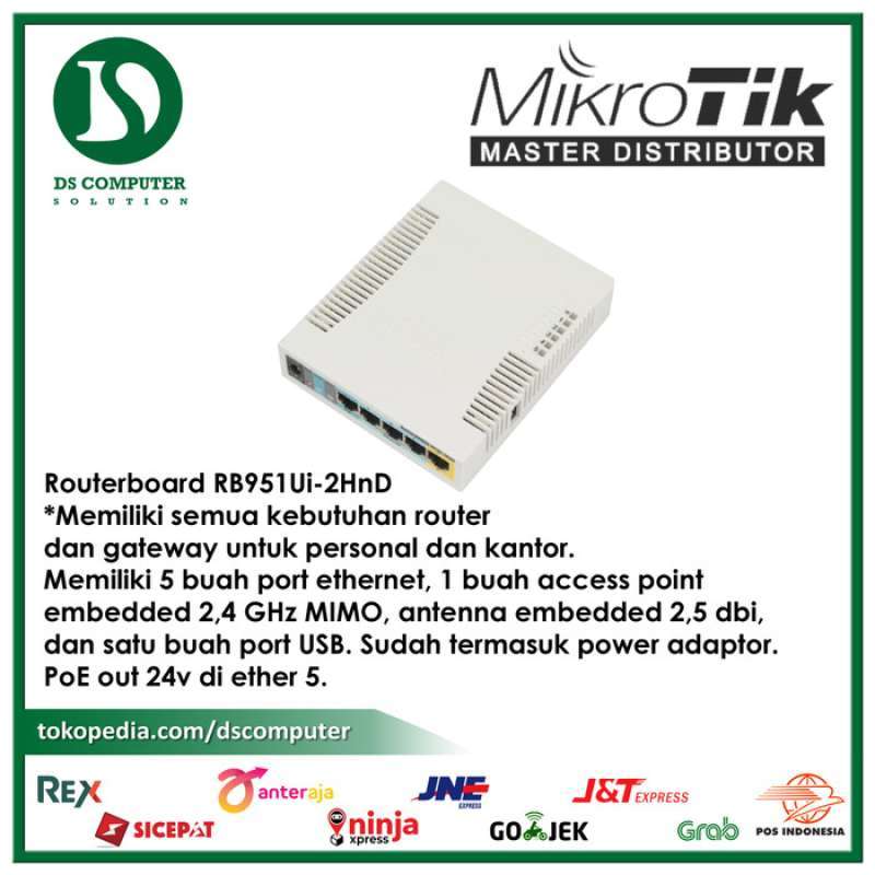 Promo Mikrotik Routerboard Rb951ui-2hnd Diskon 23% Di Seller Sentramoco ...